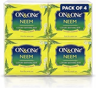 ON&ONe Neem Luxury Bathing Bar, Nature's Wonder, 75g Each, Pack of 4, Natural Bathing Bar, Antibacterial Soap Bar, Skin Care Price In India