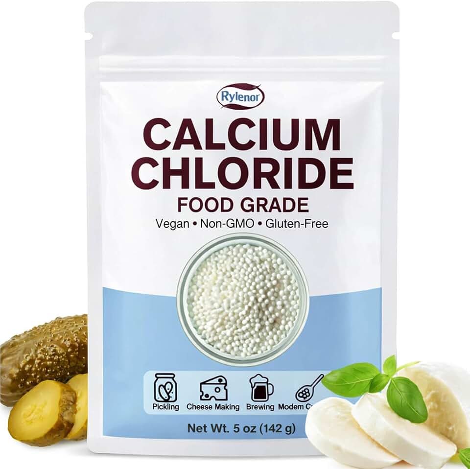 Calcium Chloride Food Grade 5 oz for Cheese Making, Pickling | Vegan, Gluten-Free, Resealable Pouch, 2-Year Shelf Life, Pure Calcium Chloride for Canning, Brewing & Modern Cooking