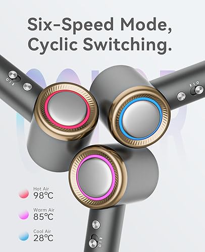Miniatura 6 de CONFU Ion - Secador de pelo con difusor para cabello rizado, 110000 rpm, secador profesional de alta velocidad, difusor de 1400 W, secado rápido