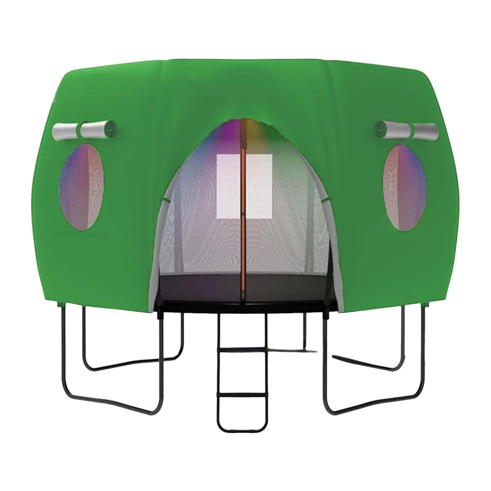 Namiot trampolinowy, zadaszenie latarni z zieloną dynią do zakrzywionych trampolin, wodoodporna, odporna na promieniowanie UV, oddychająca siatka, łatwa w montażu osłona do zabawy na podwórku