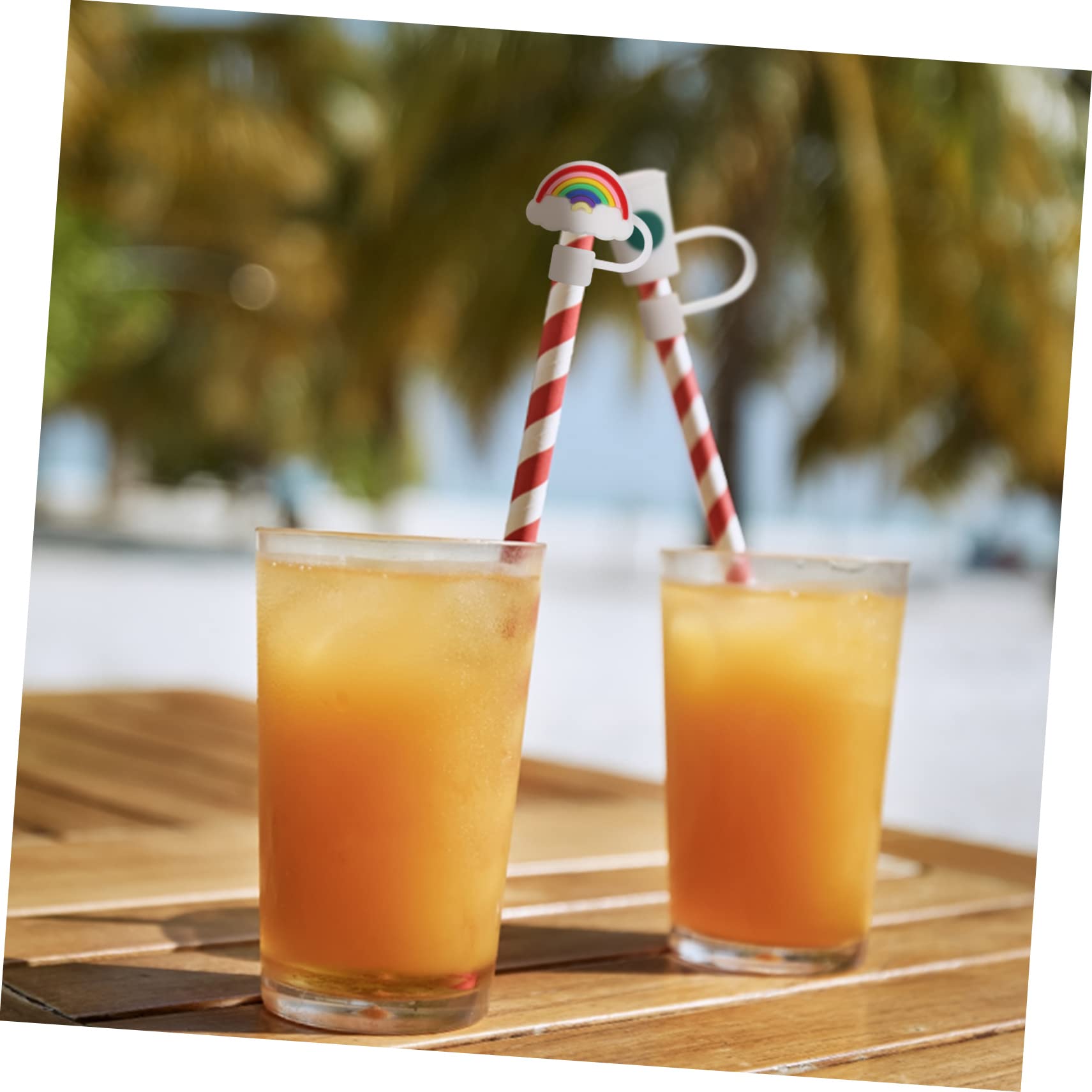 Ciieeo 4 Juegos Cubierta De Tapones De Punta De Cubre Tapones De Pajitas Tapa De Adornos De Para Vasos Guarnición De Cóctel Pajitas Tapones 12 Uds * 4