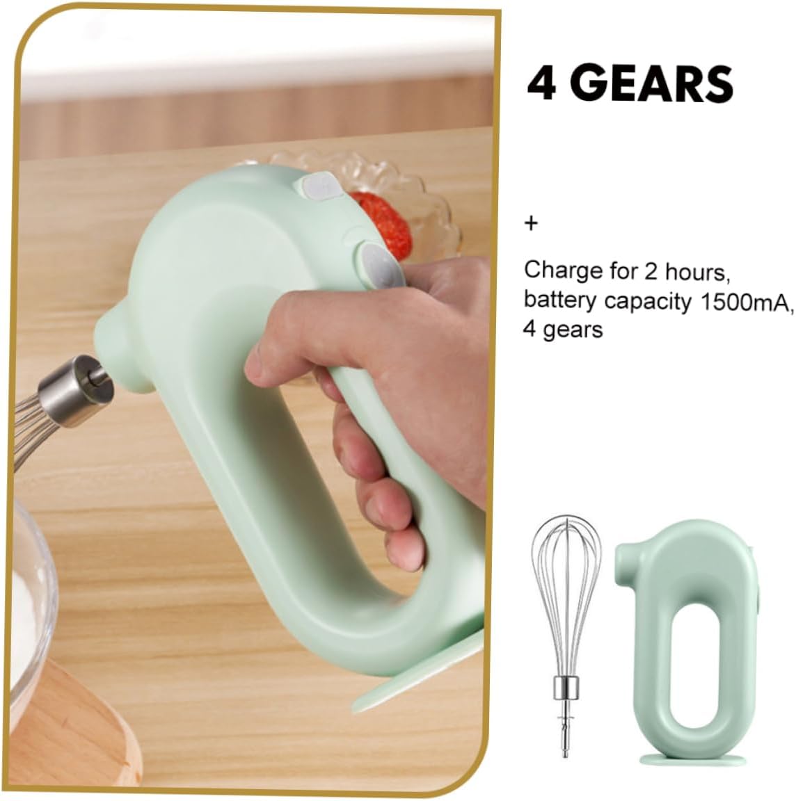1set Handheld Electric Mixer Whisk Compact Baking Mixer for Quick Mixing Easy Portable Design for Whipping Eggs Home