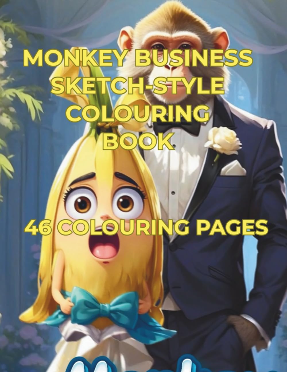 Monkey Business Sketch-Style Colouring Book