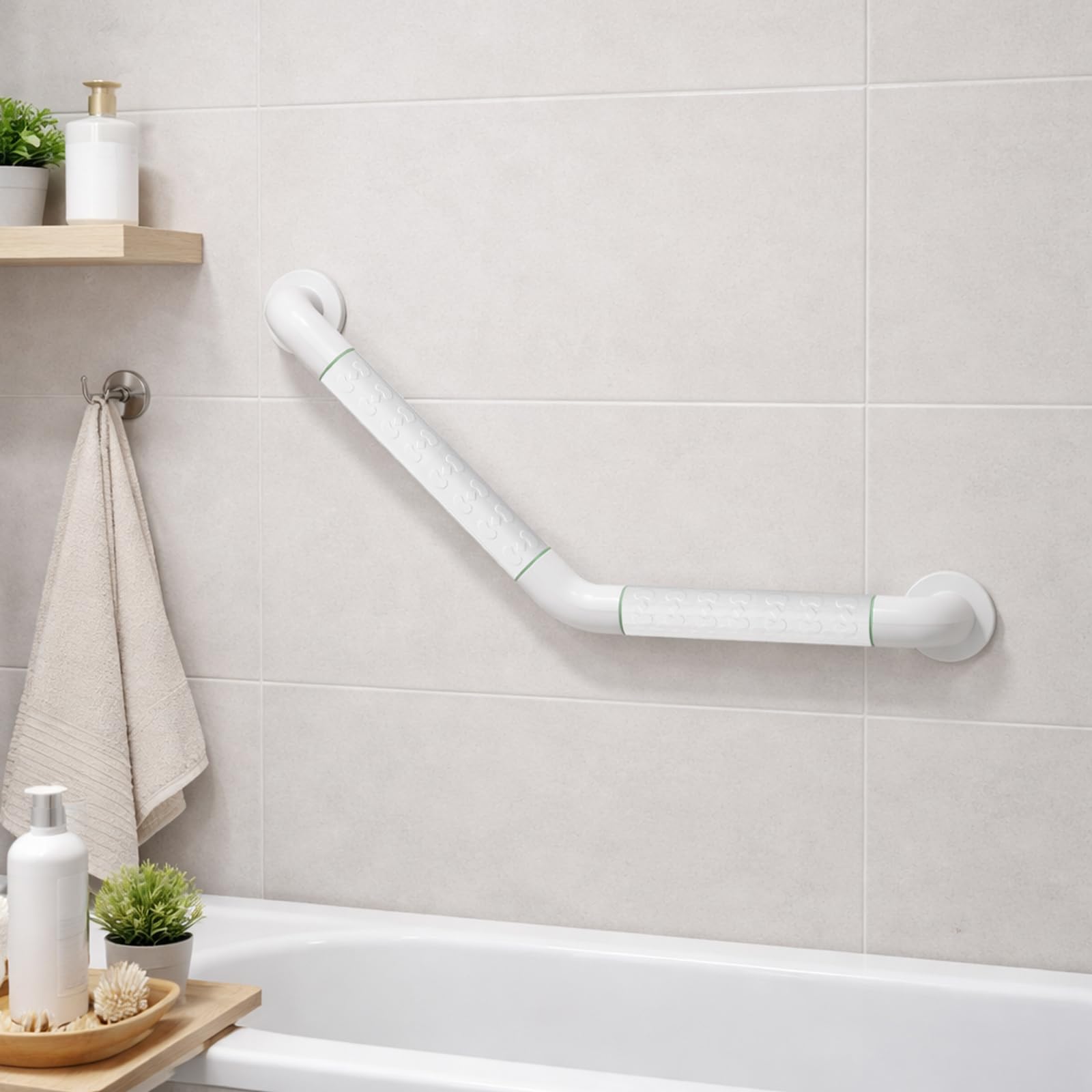 Barre d'appui pour personnes âgées en acier inoxydable pour douche et WC