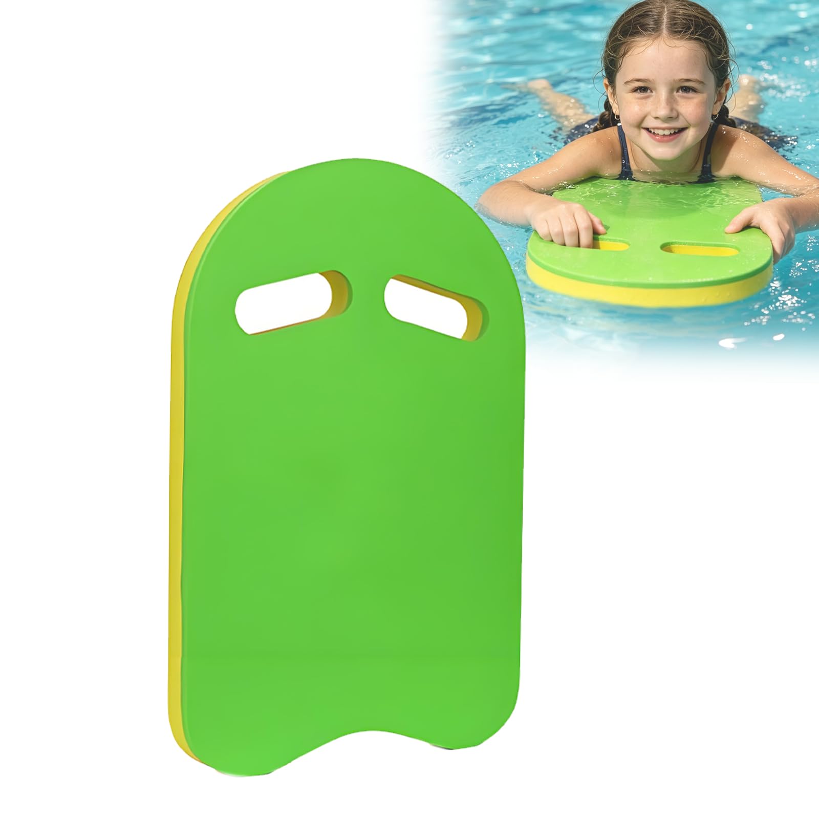 Swimming Board, Foam Swimming Board,Unisex Swimming Kickboards With Handles, Foam Swimming Kickboard with Handles,Swim Training Equipment,Best for Swim Practice & Water Workouts (Green, U shape)