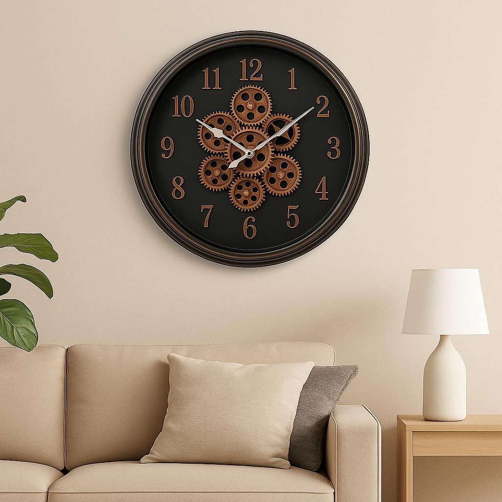 Buy MONK FOREST Vintage Industrial Wall Clock 40cm – Antique Gear