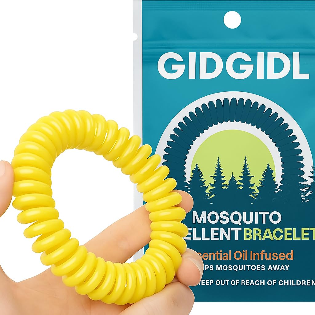 ZUKAFU 10 Pack Mosquito Repellent Bracelets for Adults & Kids - Natural DEET-Free Bands, Individually Wrapped