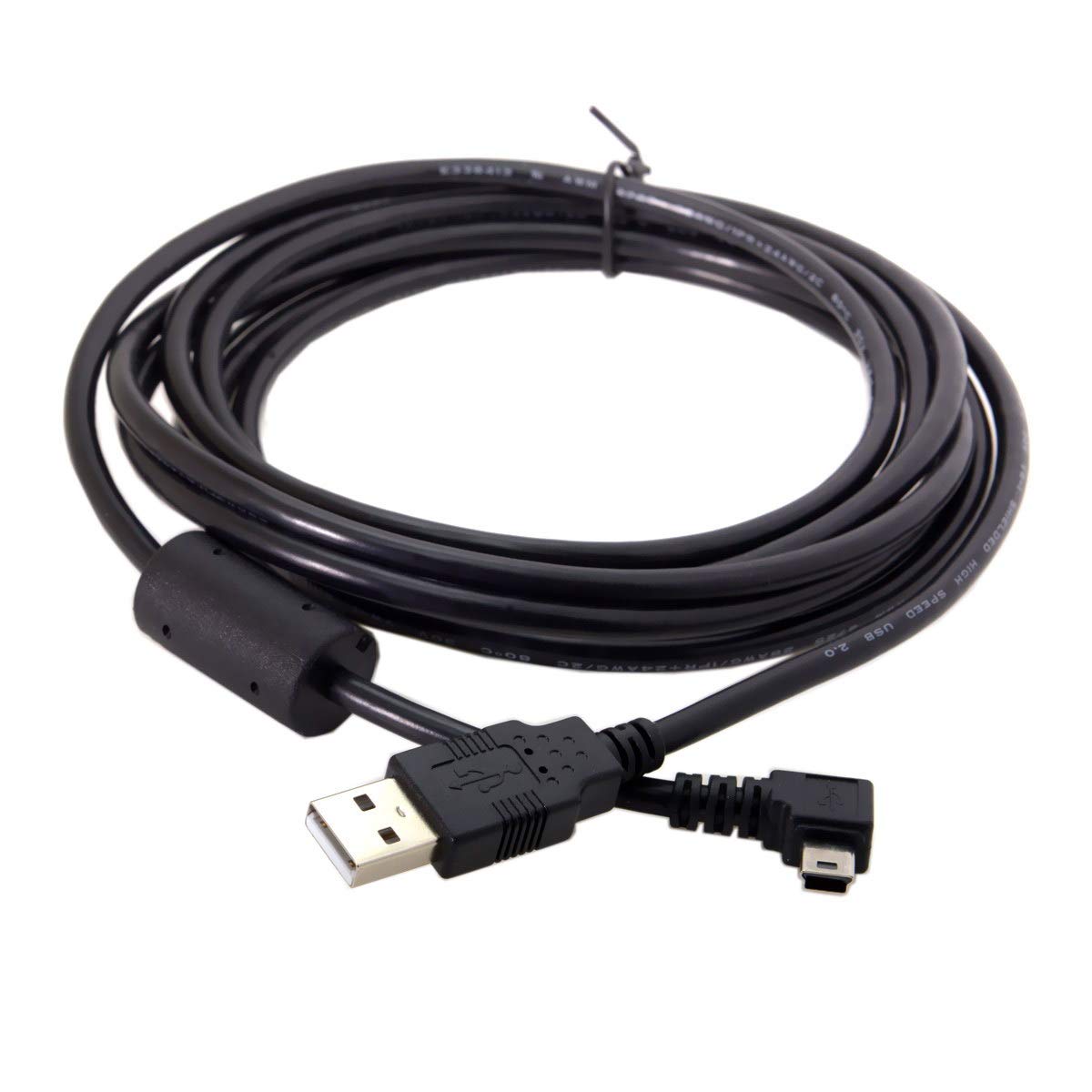 Mini USB B Tipo 5pin Maschio Ad Angolo Retto Da 90 Gradi A Usb 2 0 Cavo Dati Maschio Con Nucleo In Ferrite Emi 5 Metri
