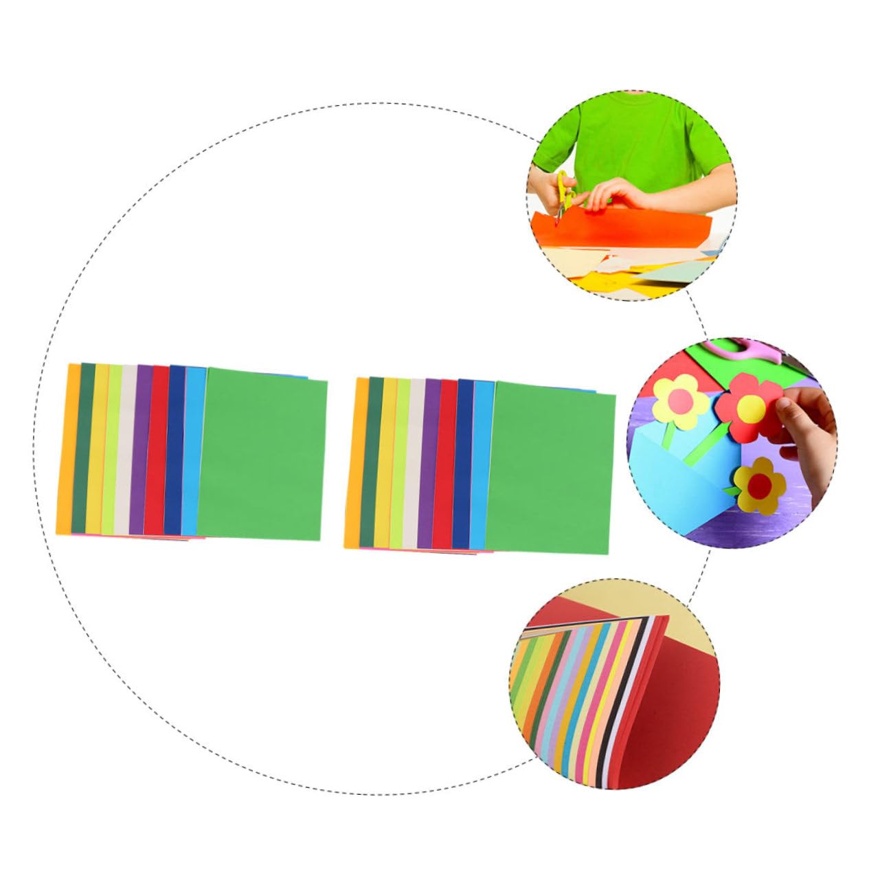 Quadratisches Selbstgemacht Faltpapier für Kinder, 200 Blatt