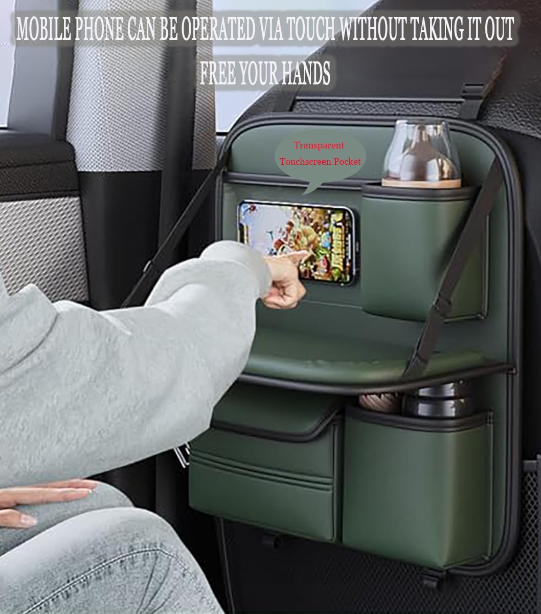 2 Stück Autositz Organizer für Ford Tourneo Connect/Tourneo Courier/Custom/Galaxy/S-Max, Rücksitz Organizer mit Tablet/Telefon Aufbewahrung, Multifunktional Auto Organizer Kinder mit Klapptisch