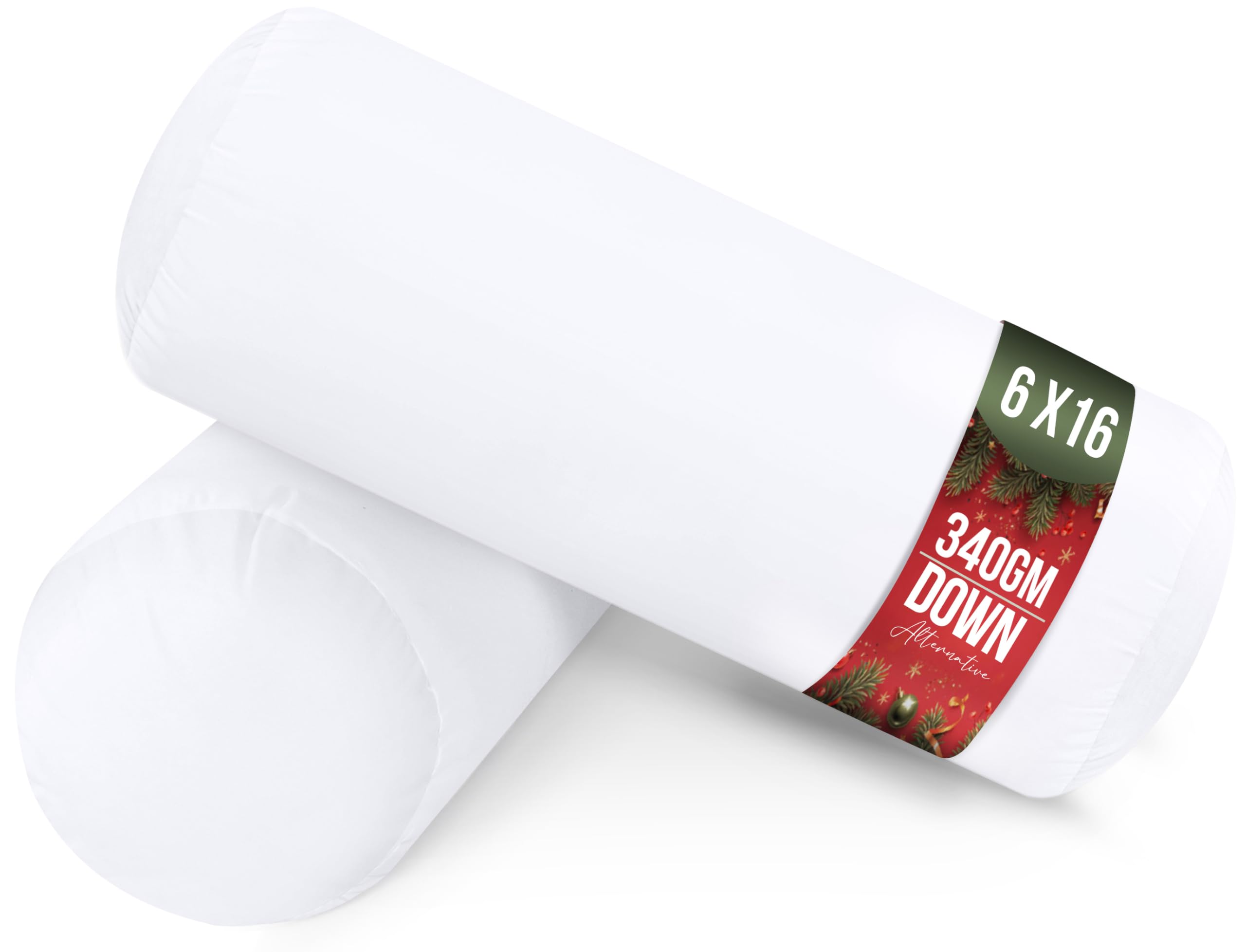 Utopia Bedding Bolster Pillows Insert (Pack of 2, White) - 6 x 16 Inches Bed and Couch Pillows - Indoor Decorative Pillows