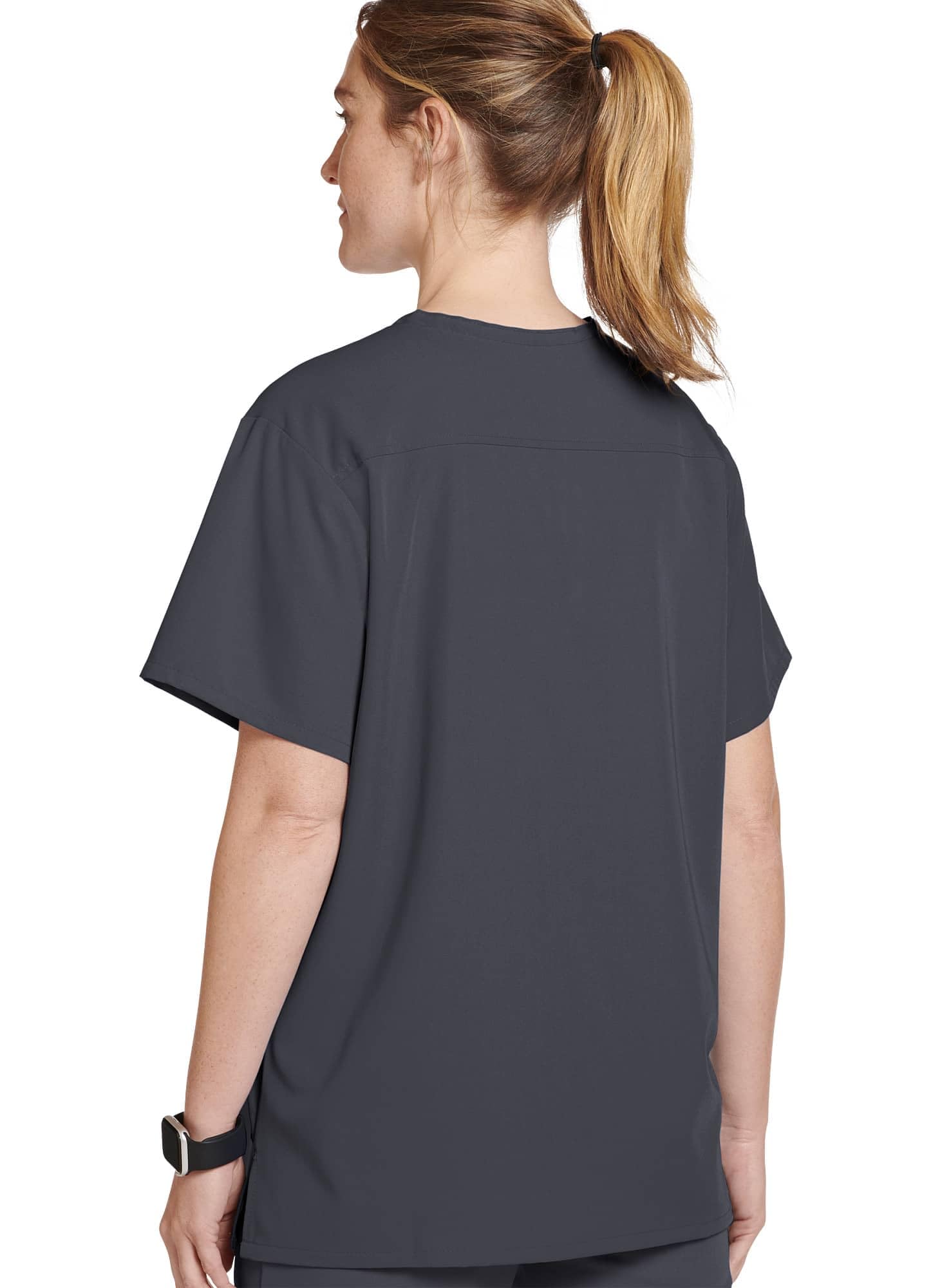 Jockey Unisex Scrubs Classic Unisex One Pocket Stretch Scrub Top, Charcoal, L