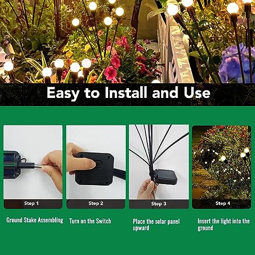 Image of Solar 8 LED Bulb Solar Garden Lights Waterproof Solar Powered Lights for Yard Pathway Patio, Swaying Lawn Decor Garden,Balcony Plant Decor (Warm Yellow) (1)