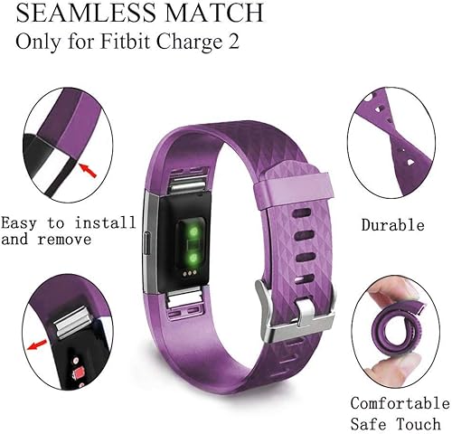 Miniatura 3 de Bandas de repuesto compatibles con Fitbit Charge 2, accesorios de muñeca ajustables, pulseras deportivas para mujeres y hombres