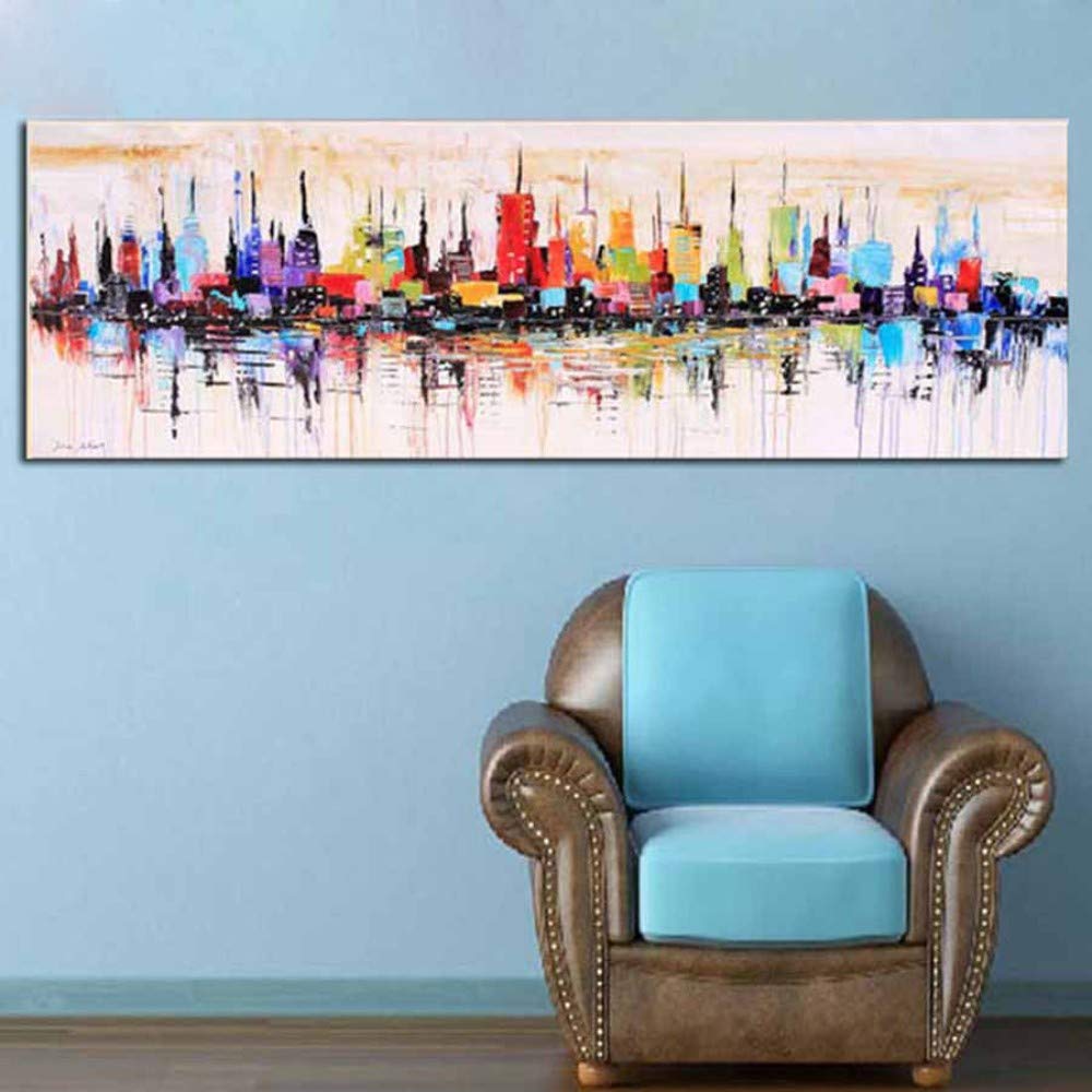 Dabobo 5D Diamond Painting Kits Full Drill DIY Large Size Rhinestone Crystal Embroidery York City Abstract Modern Cross Stitch Mosaic Art for Home Wall Decor,Round Drill,40X120cm