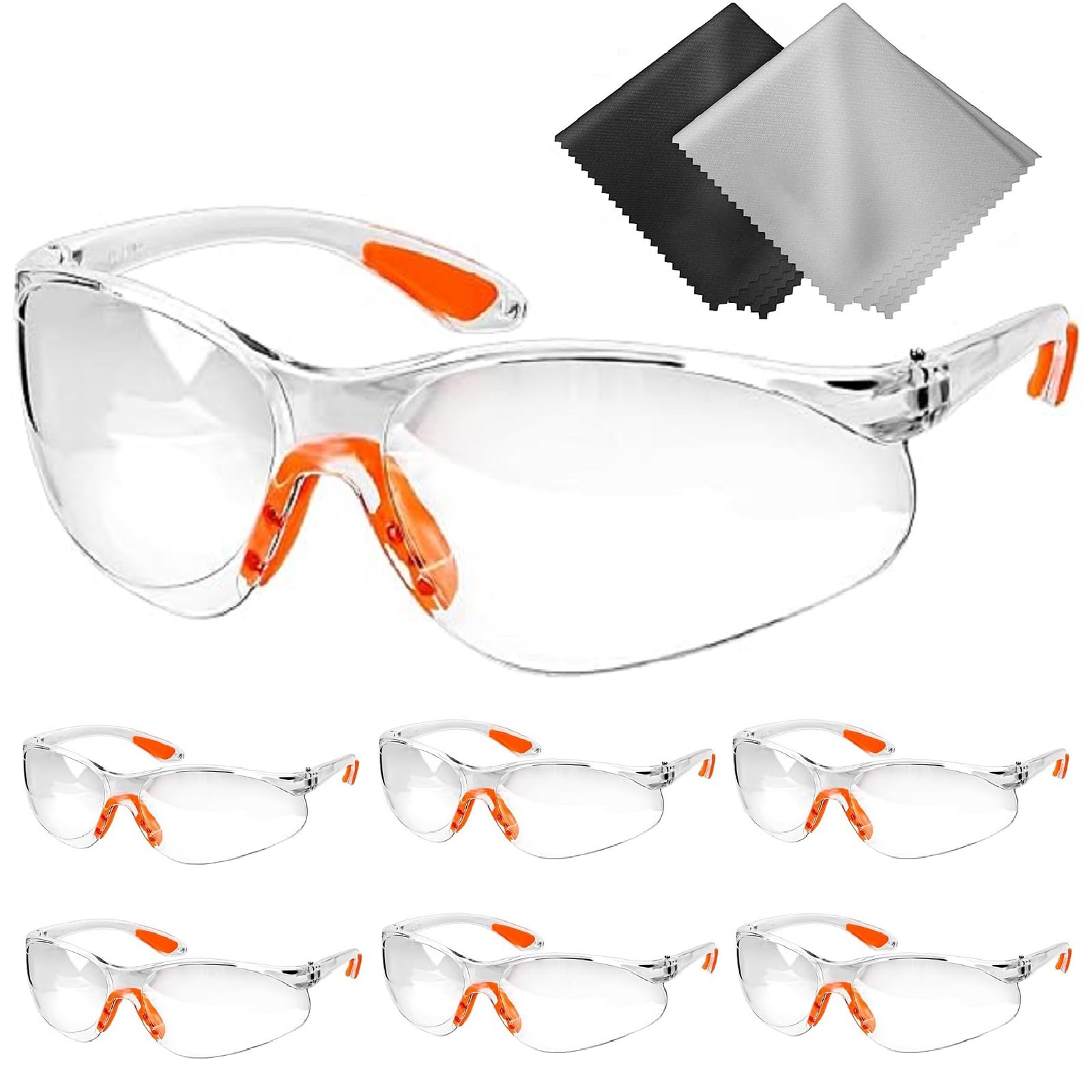 Gafas de Protección Transparentes, Gafas de Seguridad, Gafas de Proteccion Trabajo, 6PCS Lentes de Seguridad Gafas de Protección Laboral Gafas a Prueba Polvo Gafas a Prueba Viento
