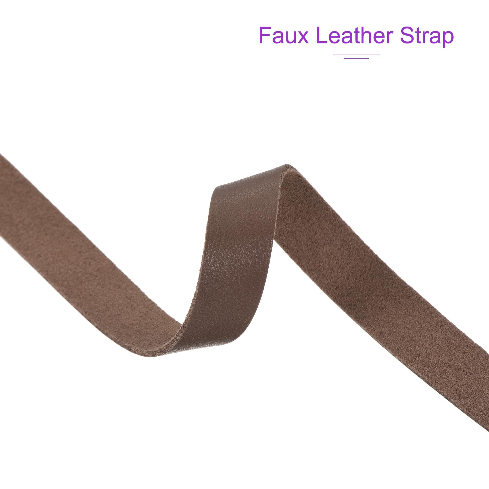 DMiotech Brown Faux Leather Strap 0.5 Inch Wide 78 Inch Long Flat Leather Belt Strip 1.3mm Thick Single Sided Cord for Arts Craft DIY Traction Ropes - Image 4
