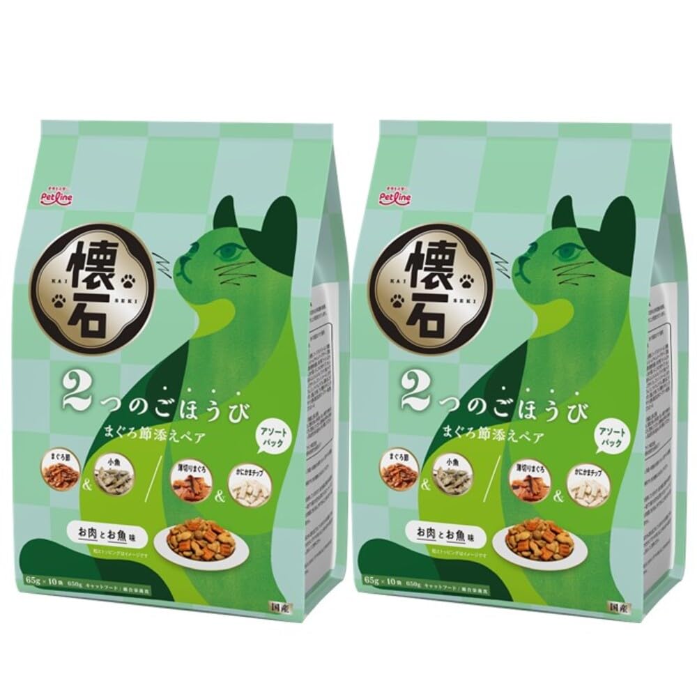 ⭐️16日まで⭐️ Petline 懐石 2つのごほうび　65g×10袋×10セット Amazon | ペットライン 懐石 2つのごほうび まぐろ節添えペア キャット