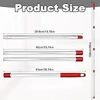 Vista 4 de Reemplazo del mango de trapeador giratorio de 4 secciones, (30 a 58 pulgadas), mango de acero inoxidable fácil de instalar, resistente a