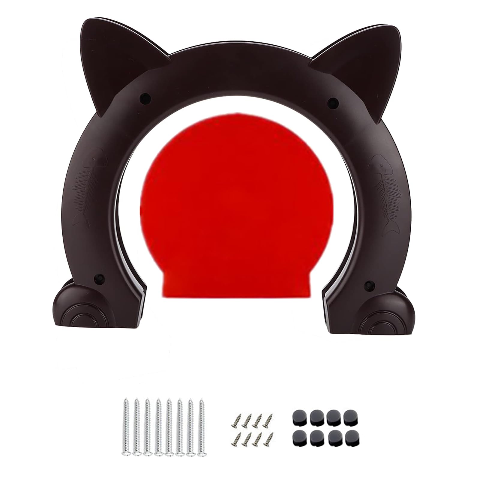 Porte intérieure pour chat en forme de tête de chat au design creux