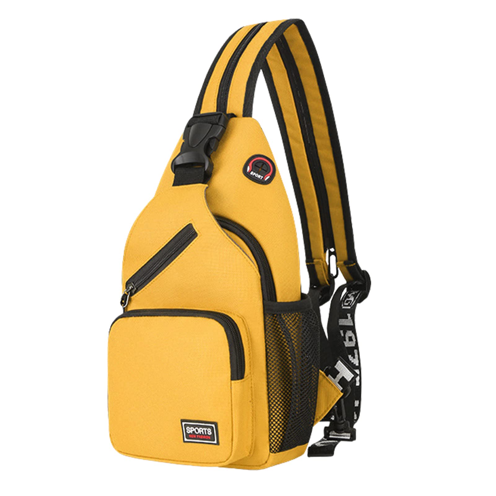 Nupaque Men's Yellow Hiking Sling Bag,Shoulder Bag For Traveling - Sling Shoulder Bag Wo Sling Chest Bag Travel Hiking Backpack Bag Shoulder Daypack