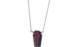 Natural Rhodonite Coffin Shape Necklace: Healing Crystals Inspired Jewelry