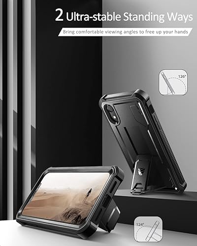 Miniatura 3 de Dexnor Funda para iPhone XR, Protector de pantalla y soporte integrados Protección de grado militar resistente a prueba de golpes para iPhone XR,