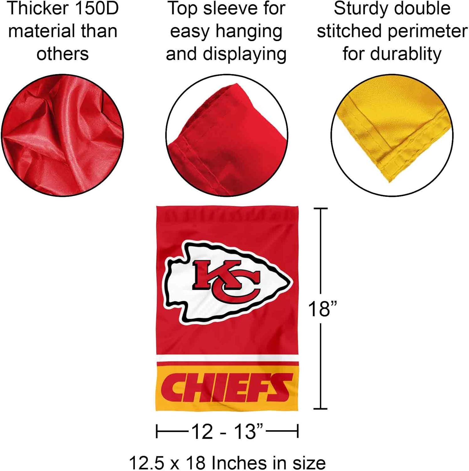 Kansas City Chiefs Double Sided Garden Flag - Image 3