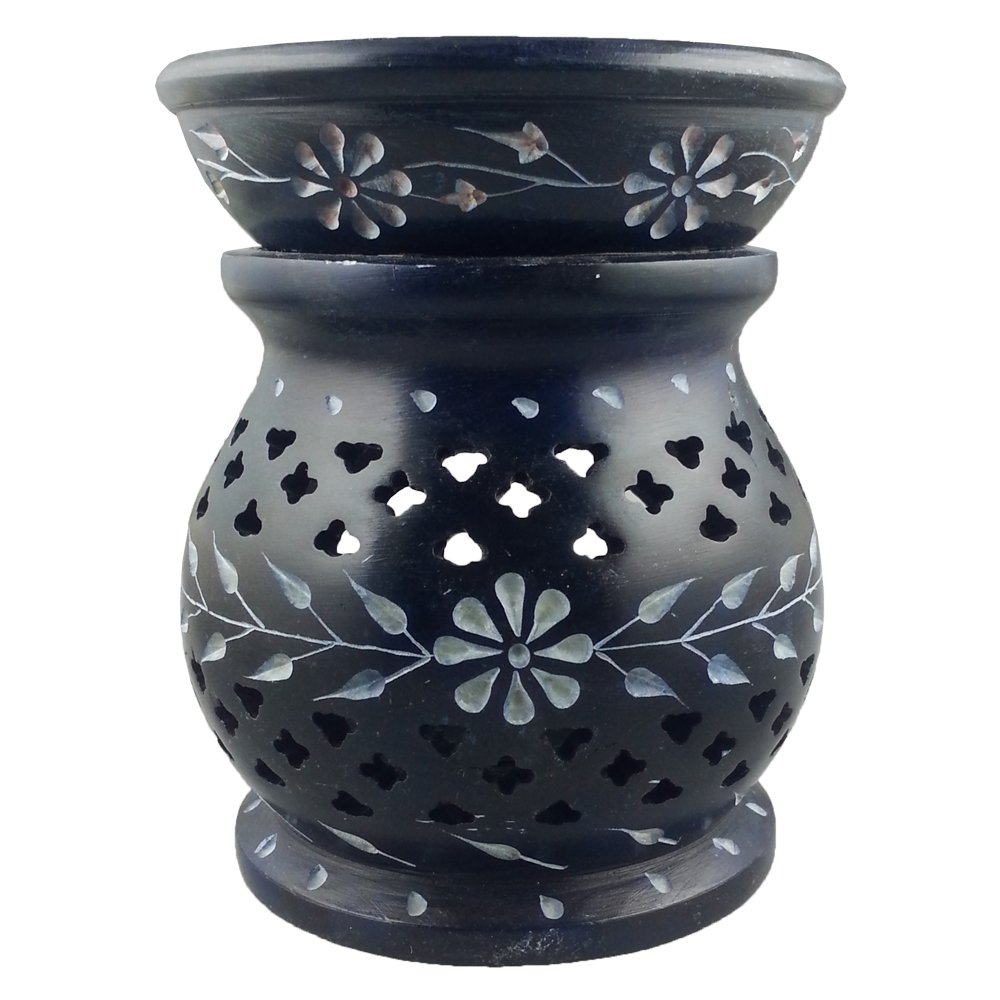 Shiva Blue Elven Soapstone Essential Oil Burner/Aromatherapy Oil Burner - Large