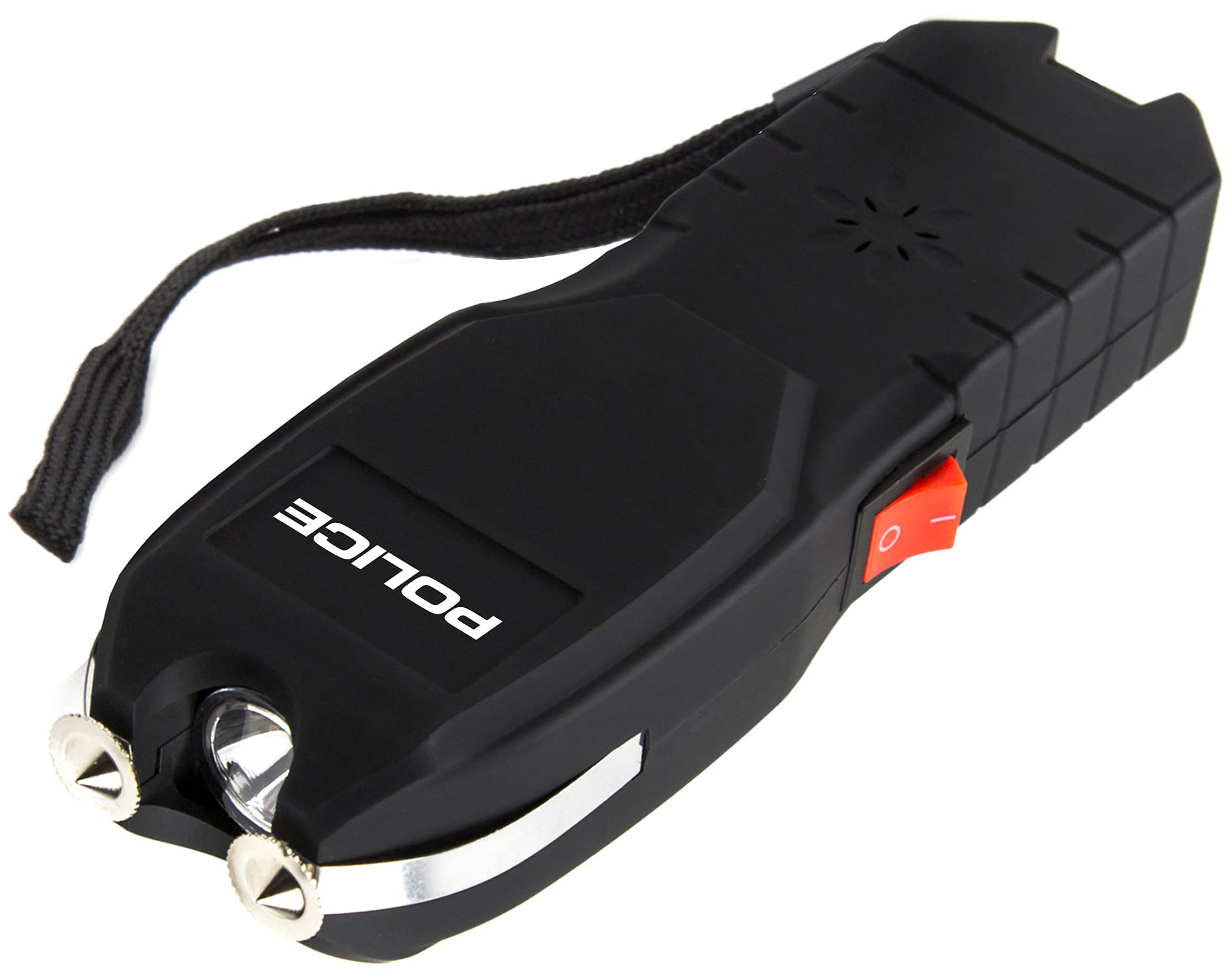 POLICE Stun Gun for Self Defense 2101 – High Voltage Rechargeable with LED Flashlight & Siren Alarm – Compact & Heavy Duty – Personal Security for Women & Men – Black