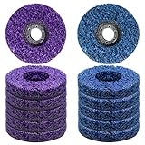 12 discos de tira de 4-1/2 x 7/8 pulgadas adecuados para limpiar amoladora angular para eliminar pintura, óxido y oxidación de soldadura (azul y morado)
