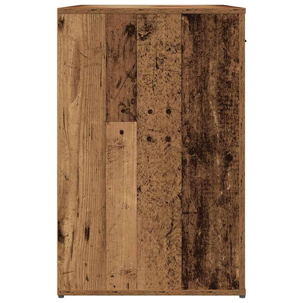 Escritorio de madera recuperada 100 x 49 x 75 cm con cajón, espacio de almacenamiento, estante para oficina, oficina en casa, ordenador y PC, ahorra espacio, ergonómico, para trabajo y