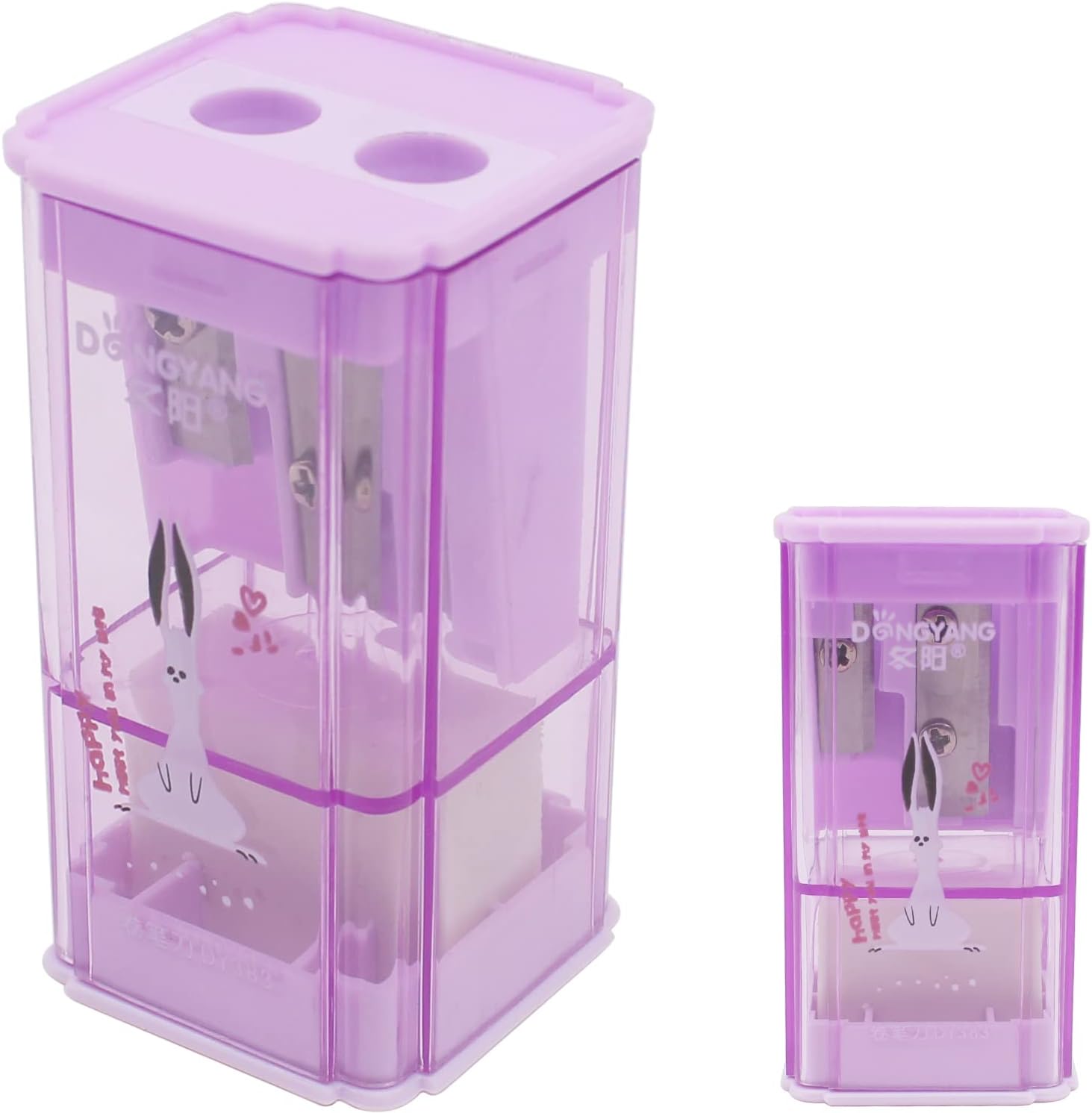 LRMYS DualHole Plastic Pencil Sharpener, Manual Portable Pencil