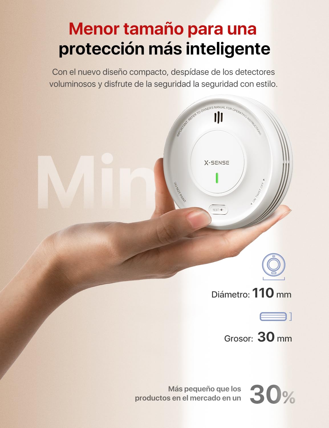Detector de Humo Inteligente X-Sense con Montaje Magnético, Interconectado Inalámbrico, Batería Reemplazable de 10 Años, Función App Requiere Estación Base SBS50, Modelo XS0D-MR, 3 Unidad