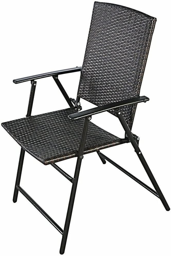 4 Piece Brown Folding Chair Furniture Outdoor Indoor Camping Garden Pool