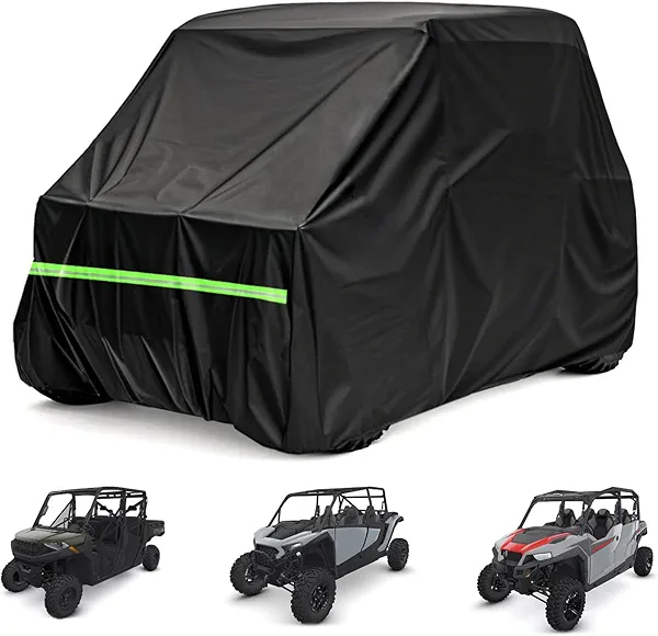 UTV Cover 4 Seater, BystralX Waterproof Heavy Duty 600D Side by Side Cover Compatible with Polaris Ranger Crew XP 1000 900 570 800 General RZR Defender Talon Teryx Mule 157" x 65" x 77"