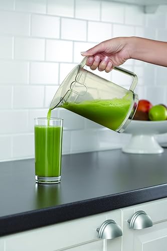 Miniatura 8 de Oster JusSimple - Extractor de jugo de 2 velocidades fácil de limpiar con conducto de alimentación extra ancho, FPSTJE9010-000, 900W, negro/plateado