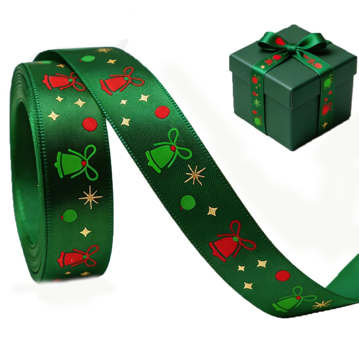 50 Yards Dekoband Weihnachten Schleifenband Geschenkband Stoff Weihnachten