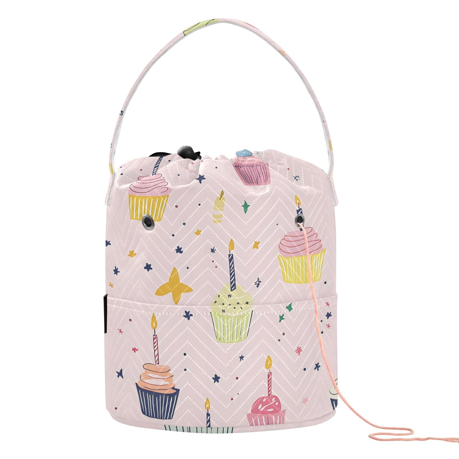 Yarn Storage Bag Small Crochet Bag Knitting Bag Organizer Candle Cake Yarn Bags for Crocheting Basket