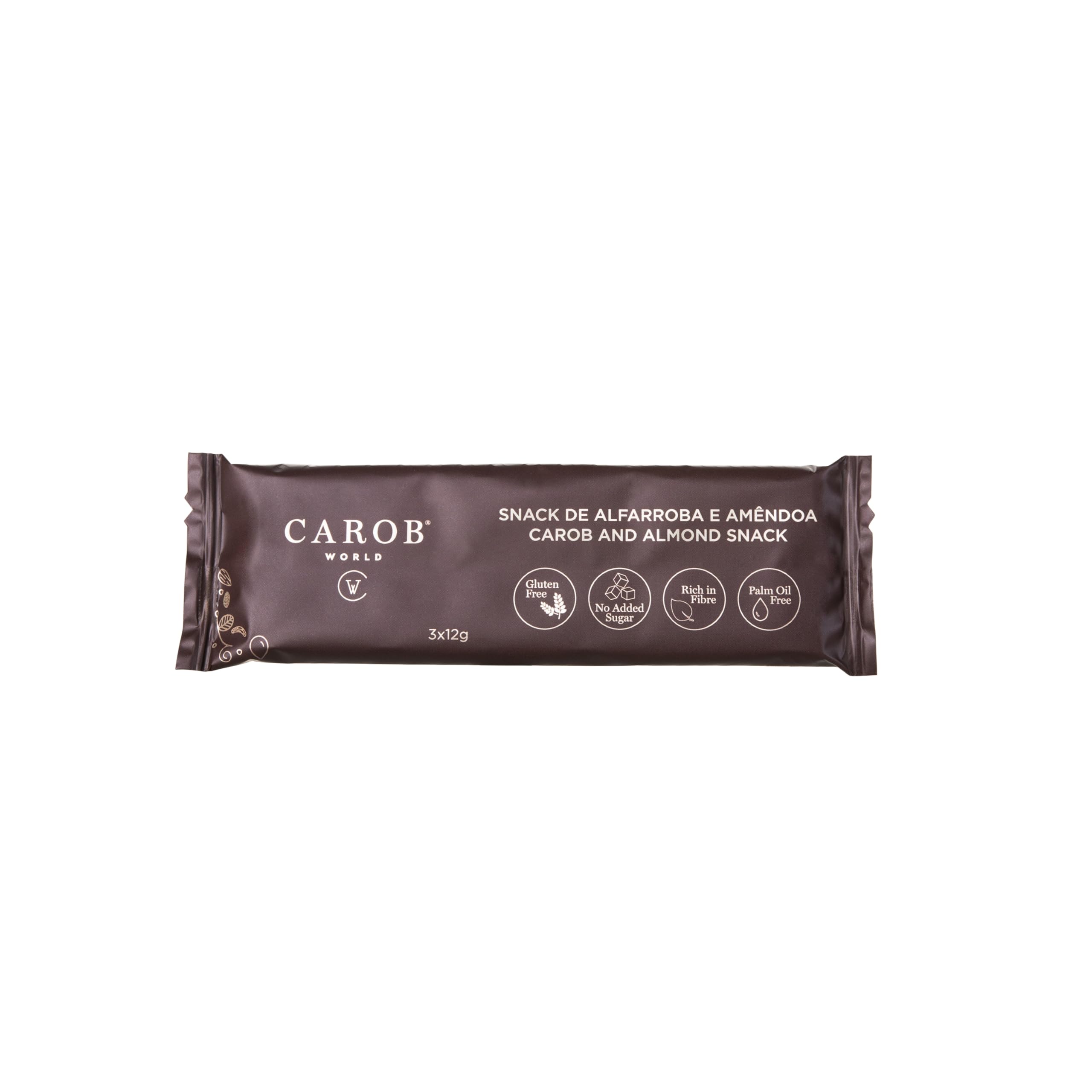 Carob and Almond Snack | | Glutenfrei, zuckerfrei und vegan | 20er-Pack (20 x 36g)