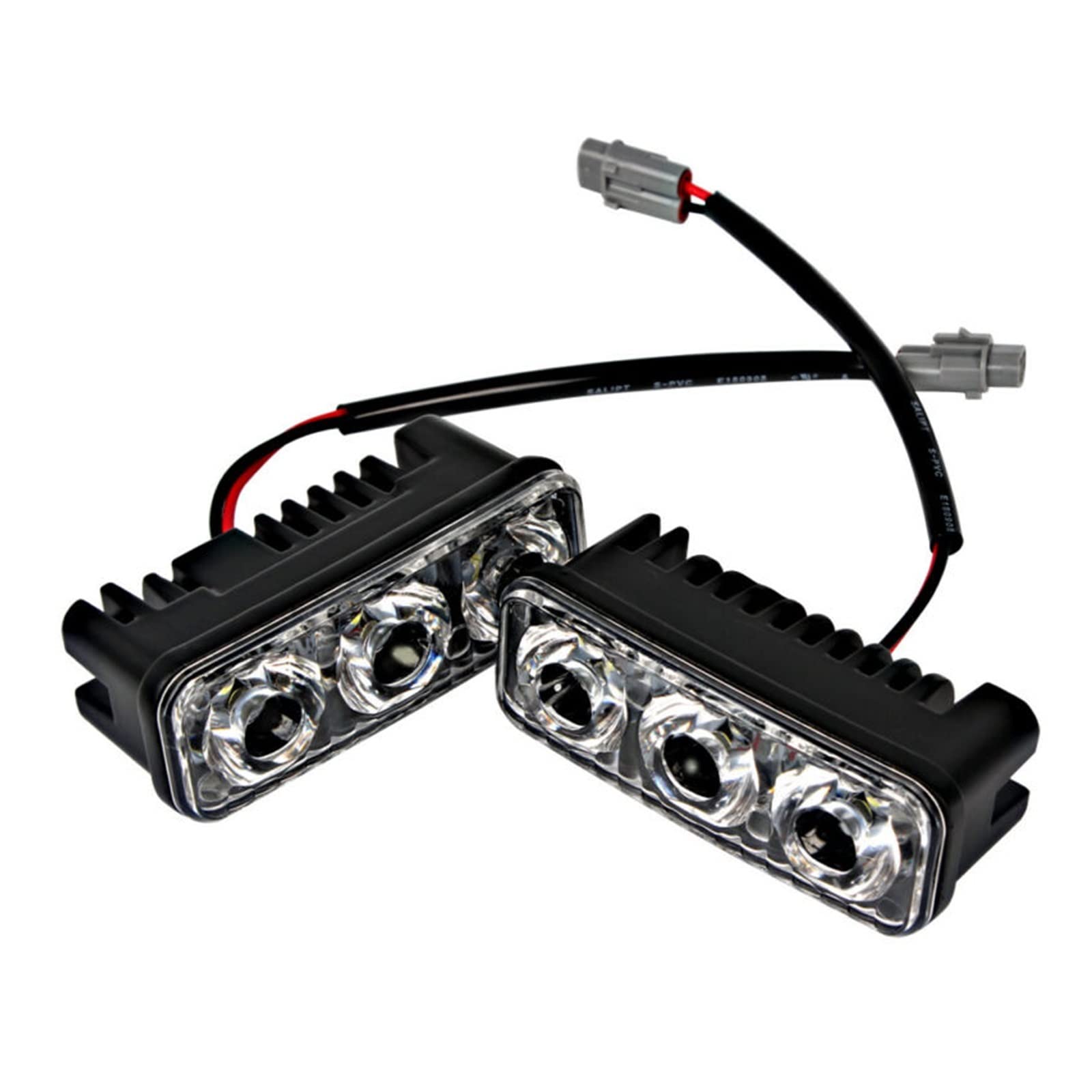 Blocchi luci antinebbia 2x 3LED Car DRL Daytime Running Light Super White Fendinebbia Ad Alta Potenza Car DC Lens Con Fendinebbia