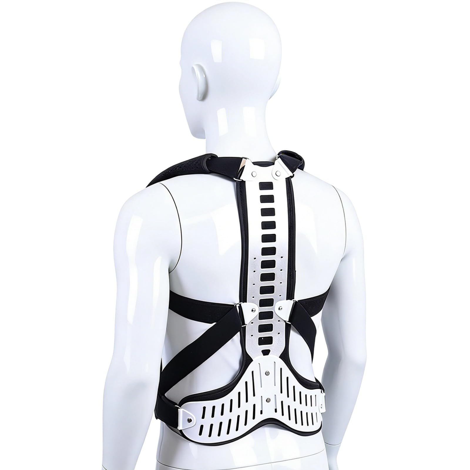 Corrector de postura, correas ajustables, tela transpirable, soporte de espalda para soporte de columna vertebral, tamaño adulto, evita el encorvamiento, corrige la espalda encorvada y la
