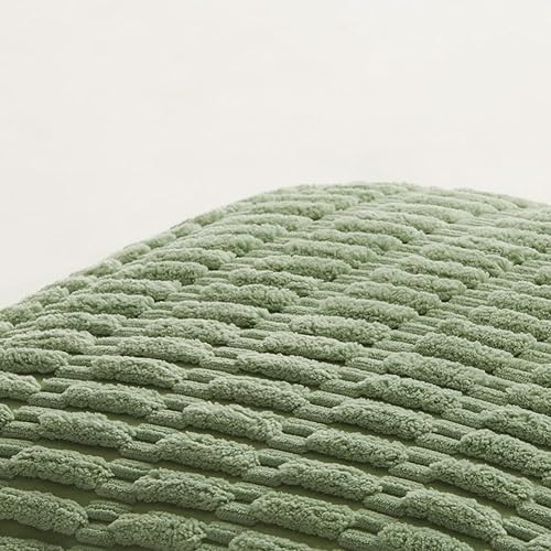 Miniatura 5 de Fancy Homi - Paquete de 2 fundas de almohada, 26 x 26, color verde azulado, de 66 x 66 cm, europeas, con pompones, grandes, para sofá y dormitorio