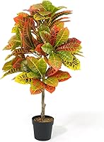 Vista 10 de Fencer Wire Árbol de croton topiario artificial de 30 pulgadas, plantas artificiales resistentes a los rayos UV, arbustos y arbustos sintéticos