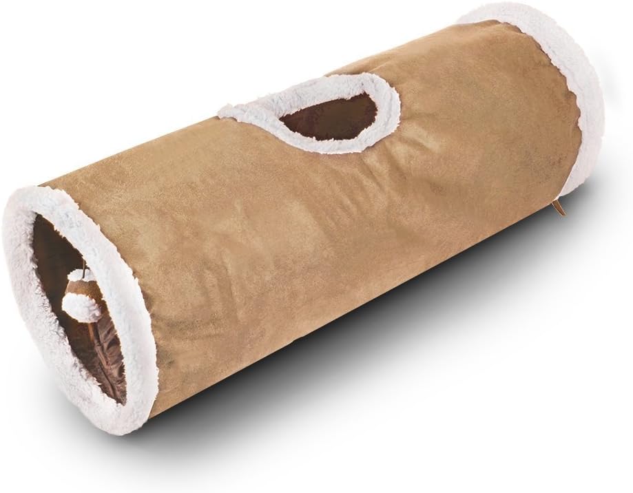 Cat Tunnel Pet Toy Fleece Cat Collapsible Cat Scratcher Fun Tube Tunnel for Cats, Rabbits, Dogs