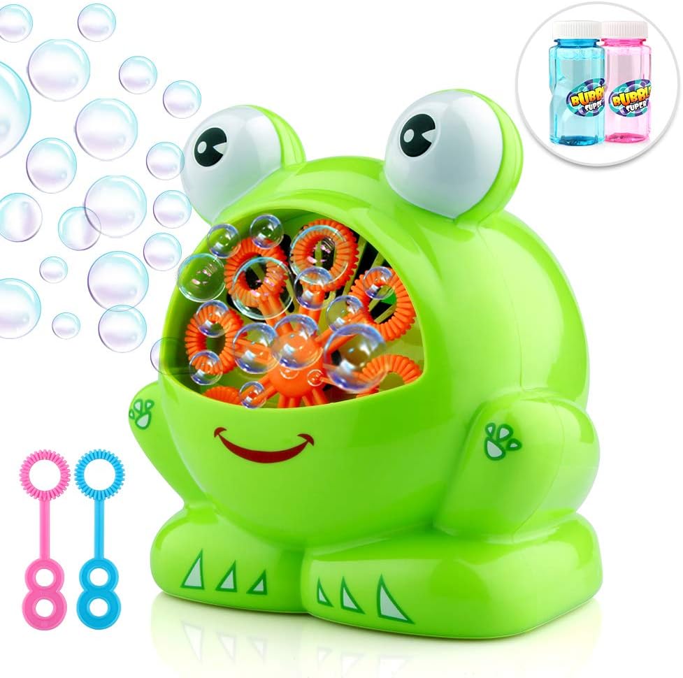 Betheaces Bubble Machine, Automatic Durable Bubble Maker 500 Bubbles per Minute with 8oz Refill Solution Water Summer Toy for Kids Boys Girls Age of 4,5,6,7,8-16 Outdoor and Indoor Party Use