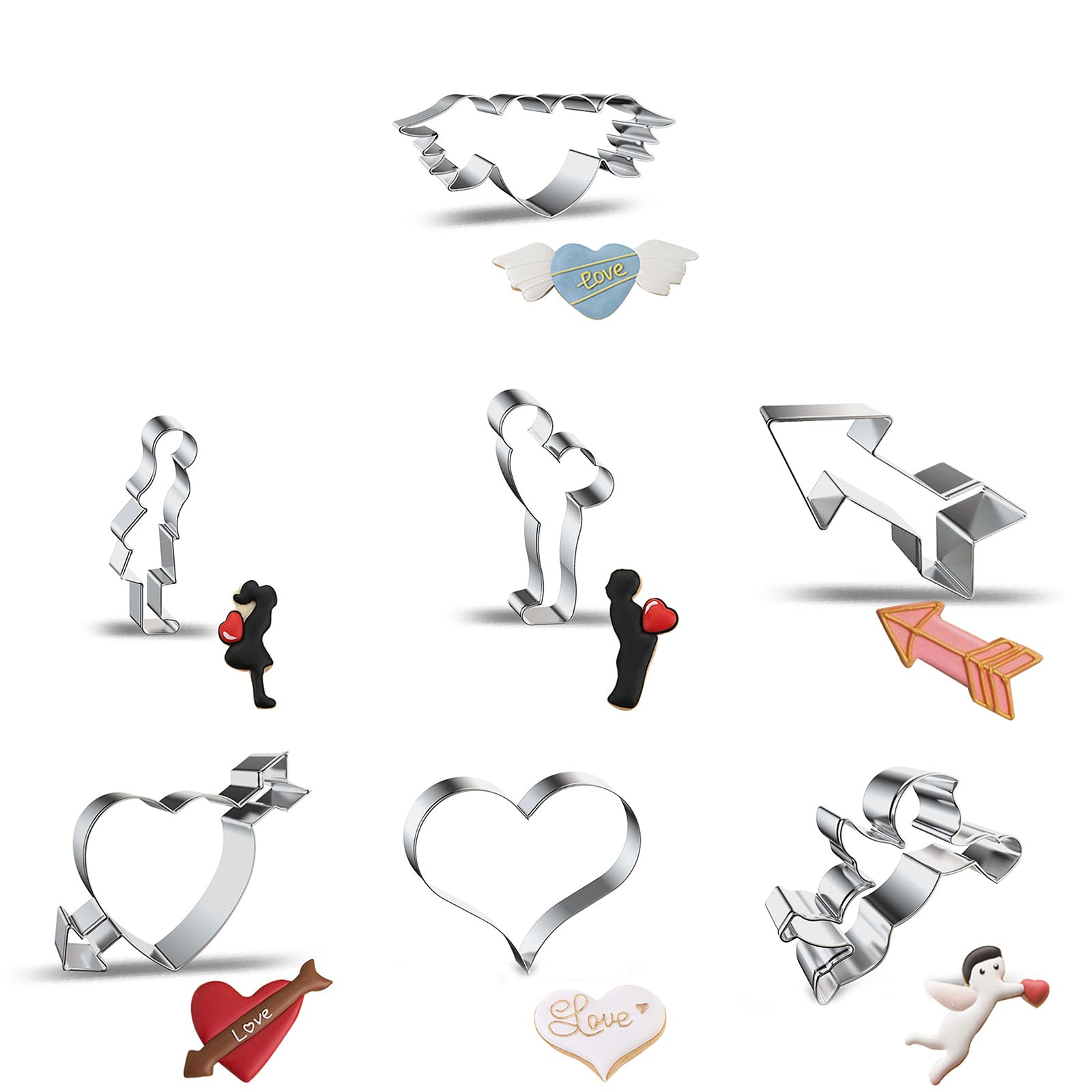 MALSSE Biscuit Cookie Biscuit Molds Cookie Stainless Steel Valentine ' s Day Series Shape Bakewares Stainless Steel for Baking