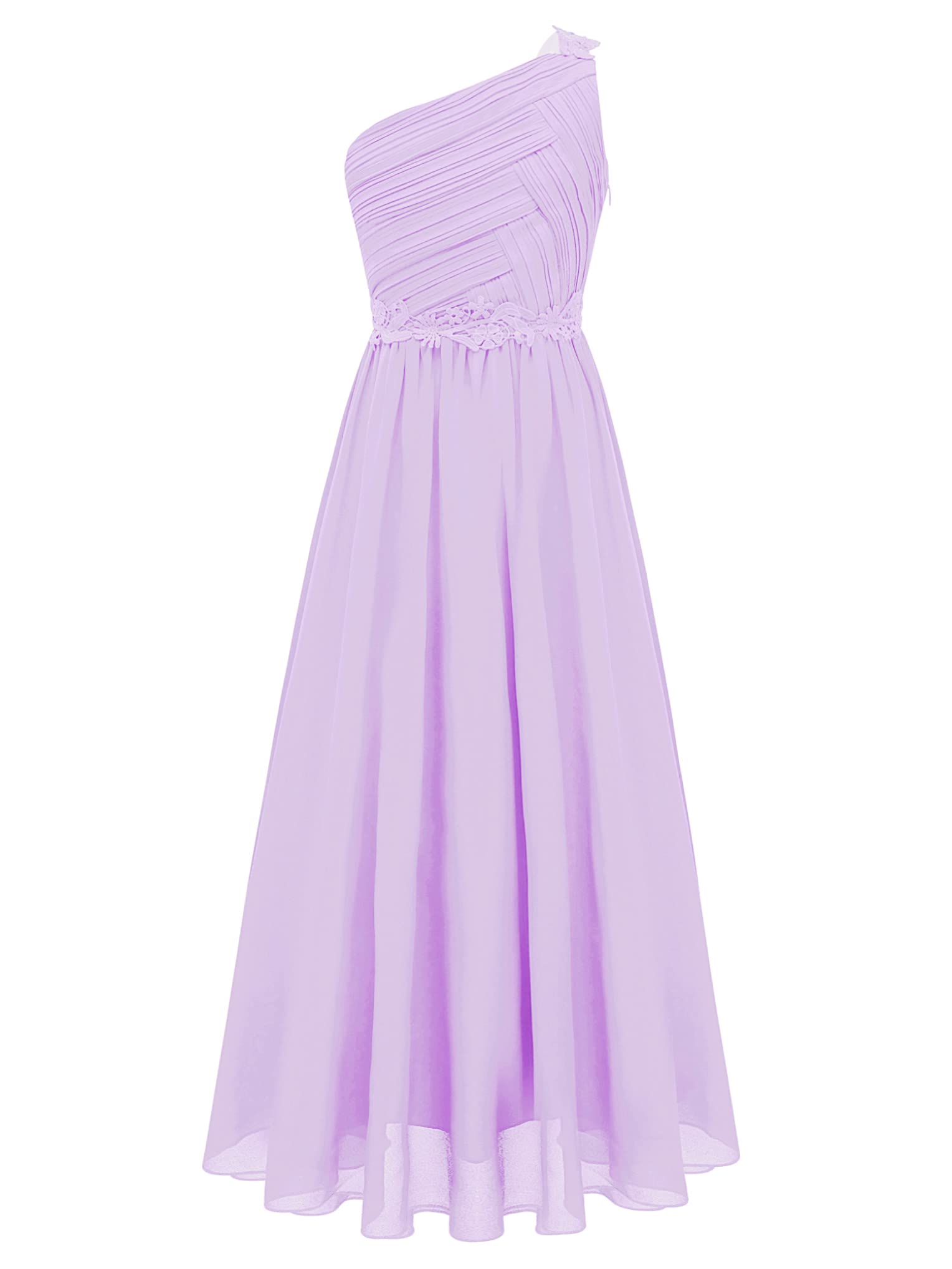 Nyeemya Elegante Vestido de Fiesta Ceremonia Casual para Niñas Un Hombro Princesa Boda Vestir Graduación Comunión Partido