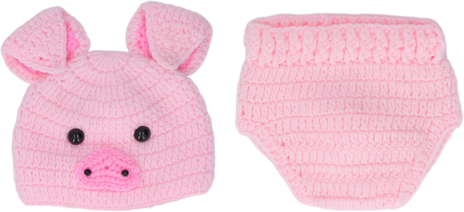 SUNGOOYUE Newborn Photography Props, Baby Cute Animal Photoshoot Outfit Woolen Cute Animal Style Baby Crochet Clothes for Infants 0-3 Months - Image 6