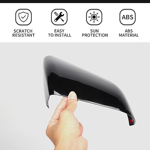 Miniatura 3 de Hoolcar Adhesivos para cubierta de espejo retrovisor de ABS, accesorios exteriores para Ford Mustang 2015-2022 2023 2024, negro, 2 unidades